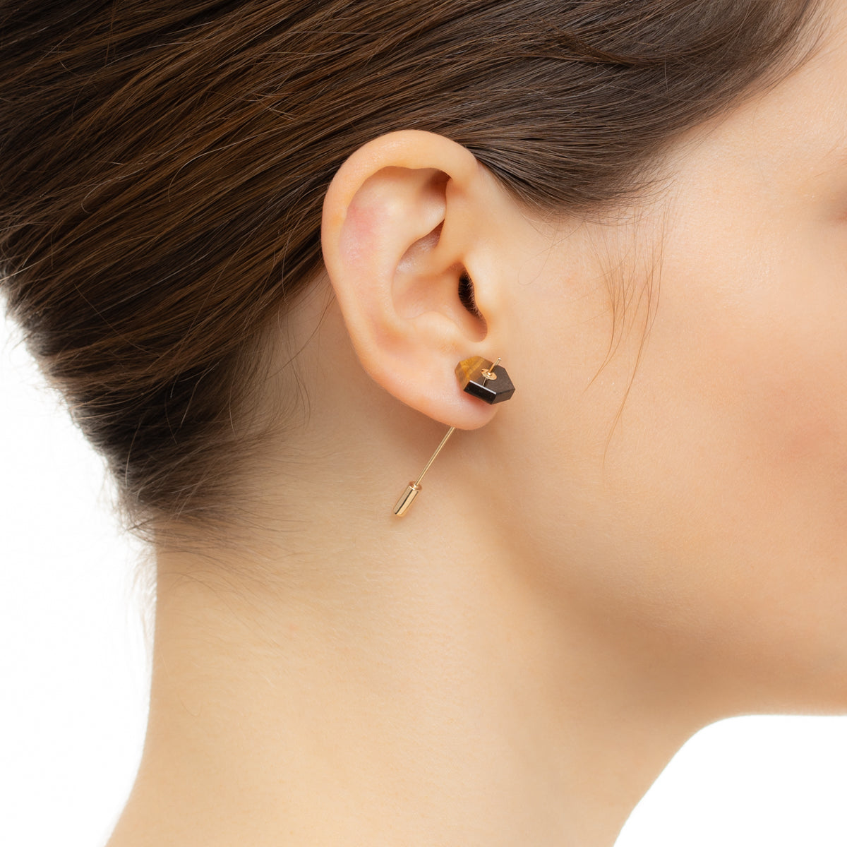 Short SPEAR Earring, Tiger's Eye
