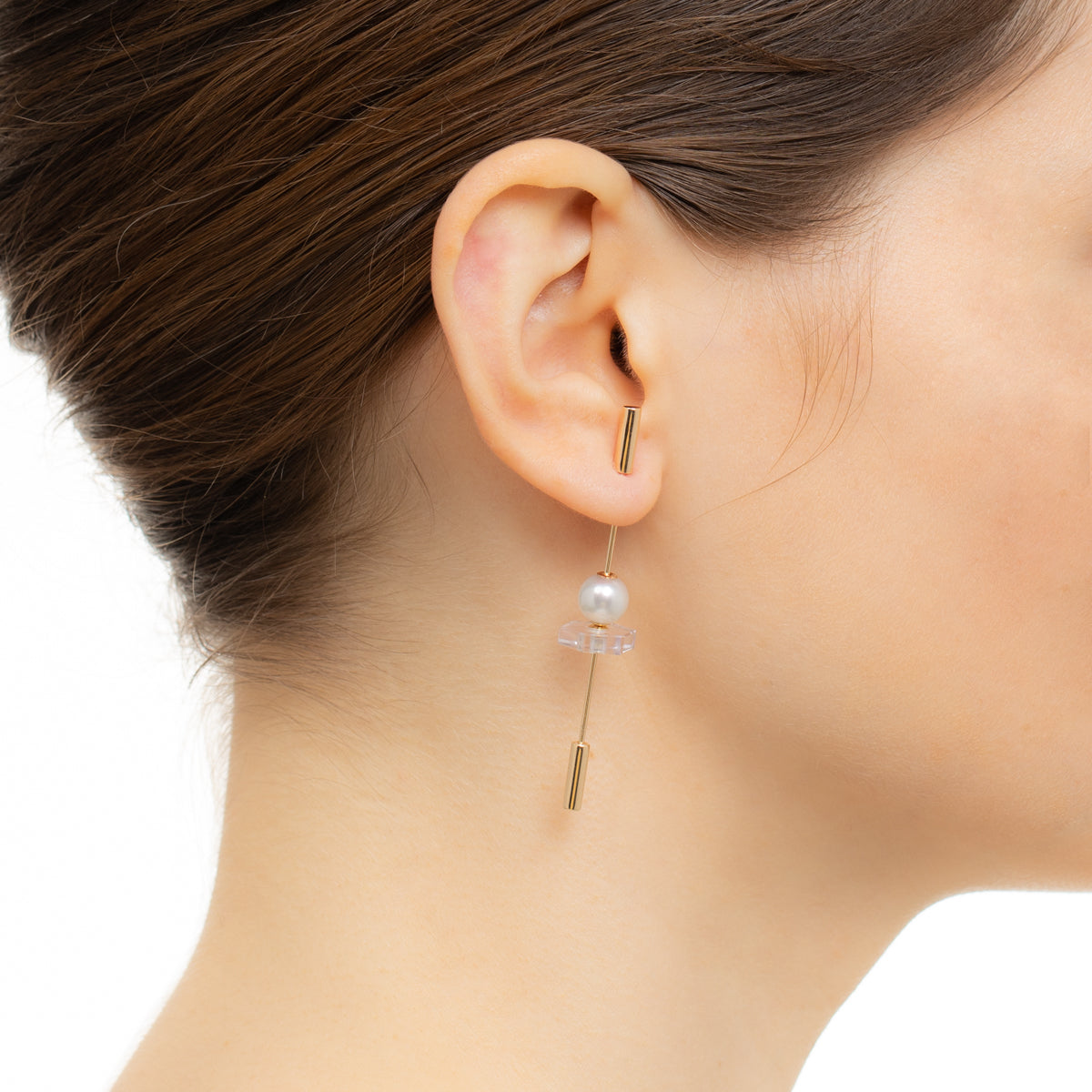SPEAR Earring, Pearl & Amethyst