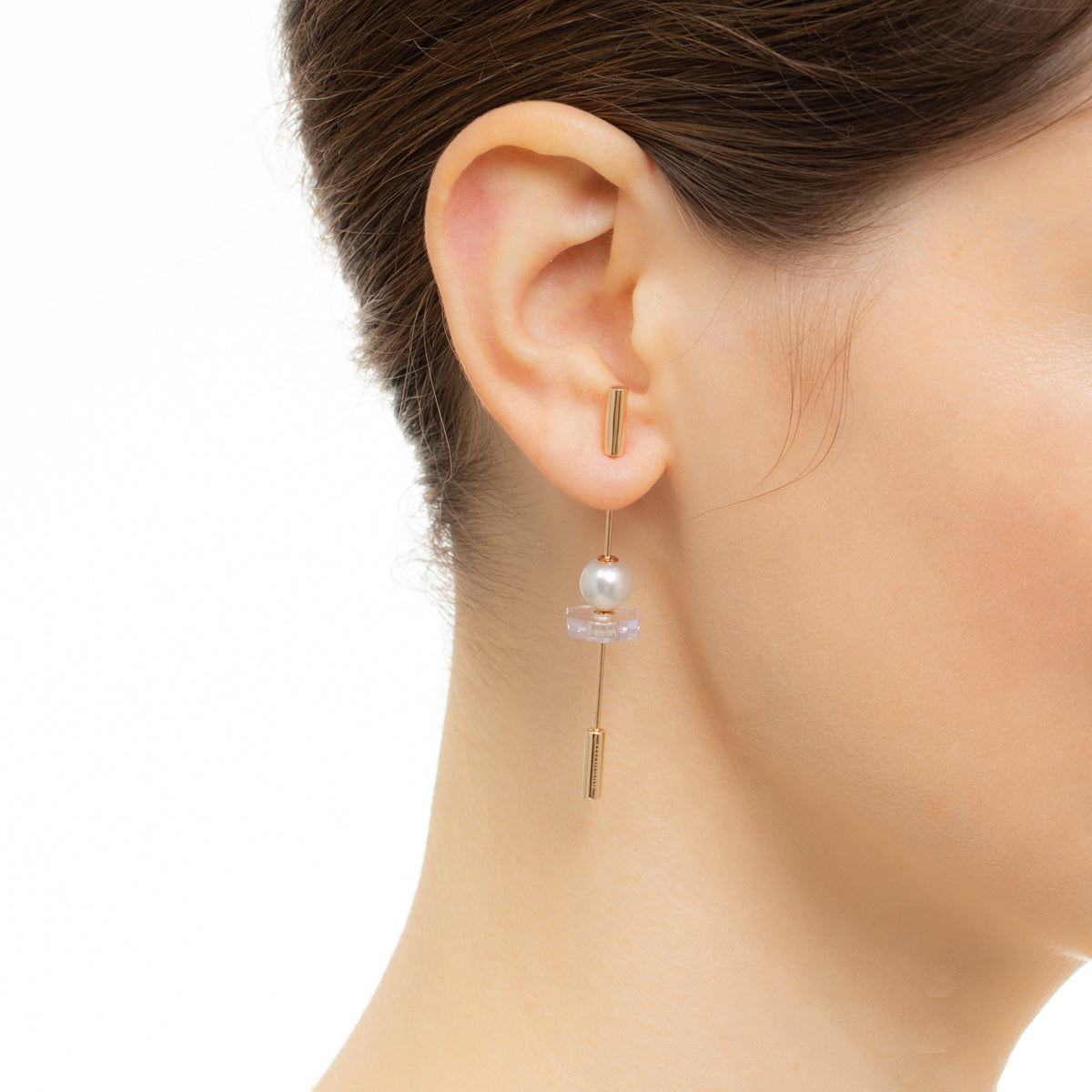 SPEAR Earring, Pearl & Amethyst