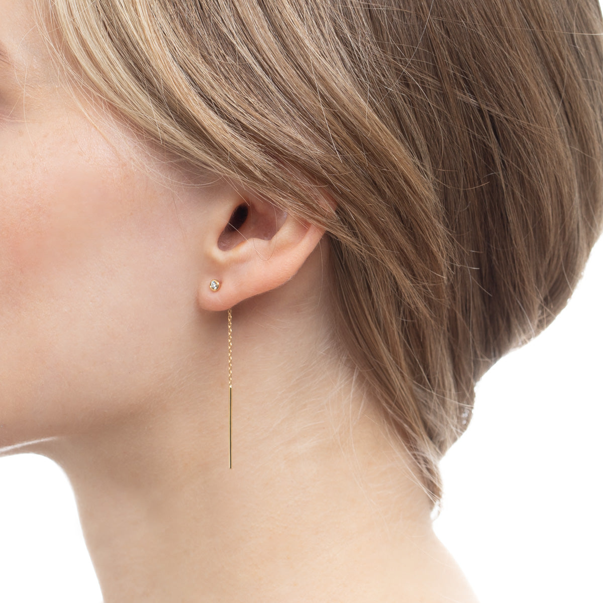 18K MANHATTAN Diamond Chain Earring Small size