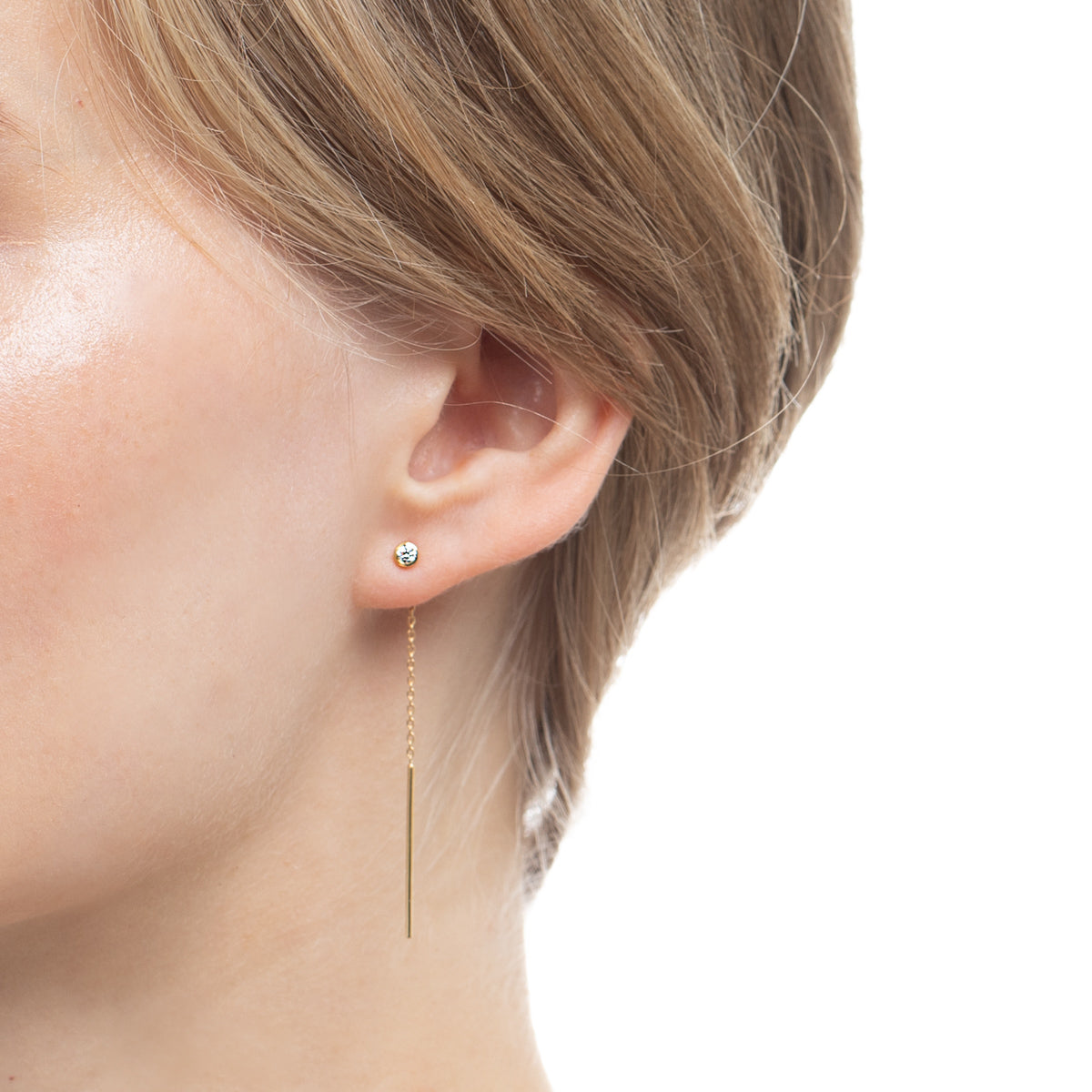 18K MANHATTAN Diamond Chain Earring Small size