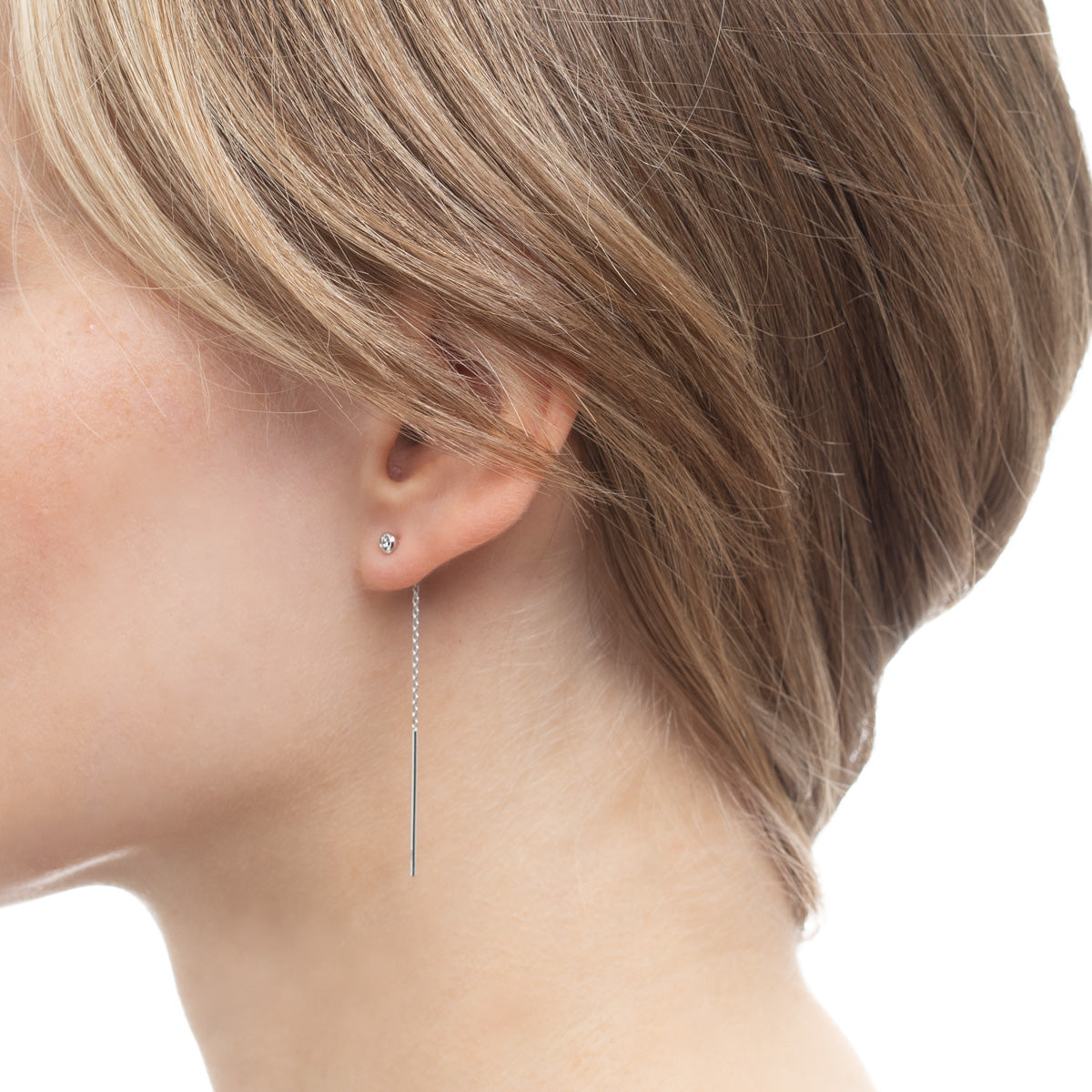 18K MANHATTAN Diamond Chain Earring Small size