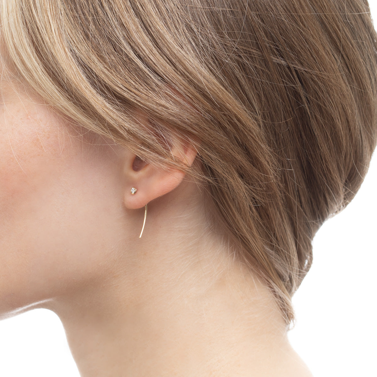 18K ALL ABOUT BASICS Diamond Short Arrow Earring