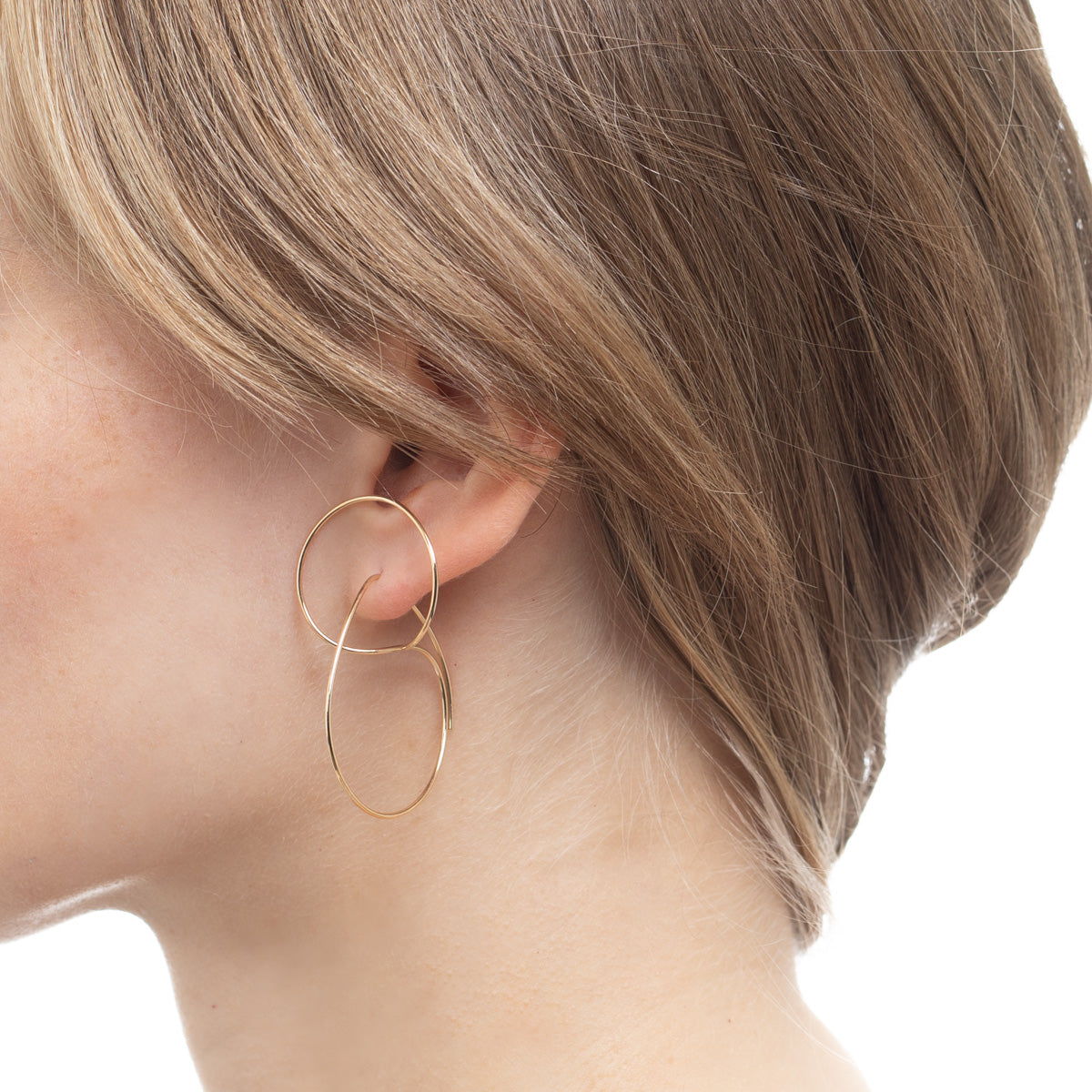 ALL ABOUT BASICS Double Hoop Floating Earring Medium size