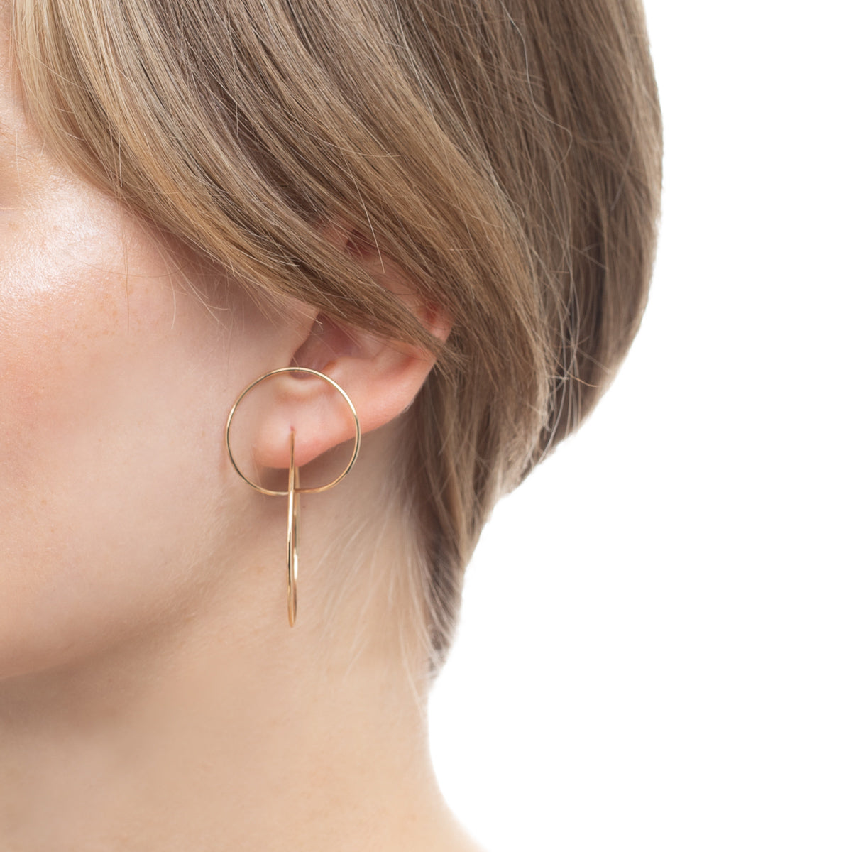 ALL ABOUT BASICS Double Hoop Floating Earring Medium size
