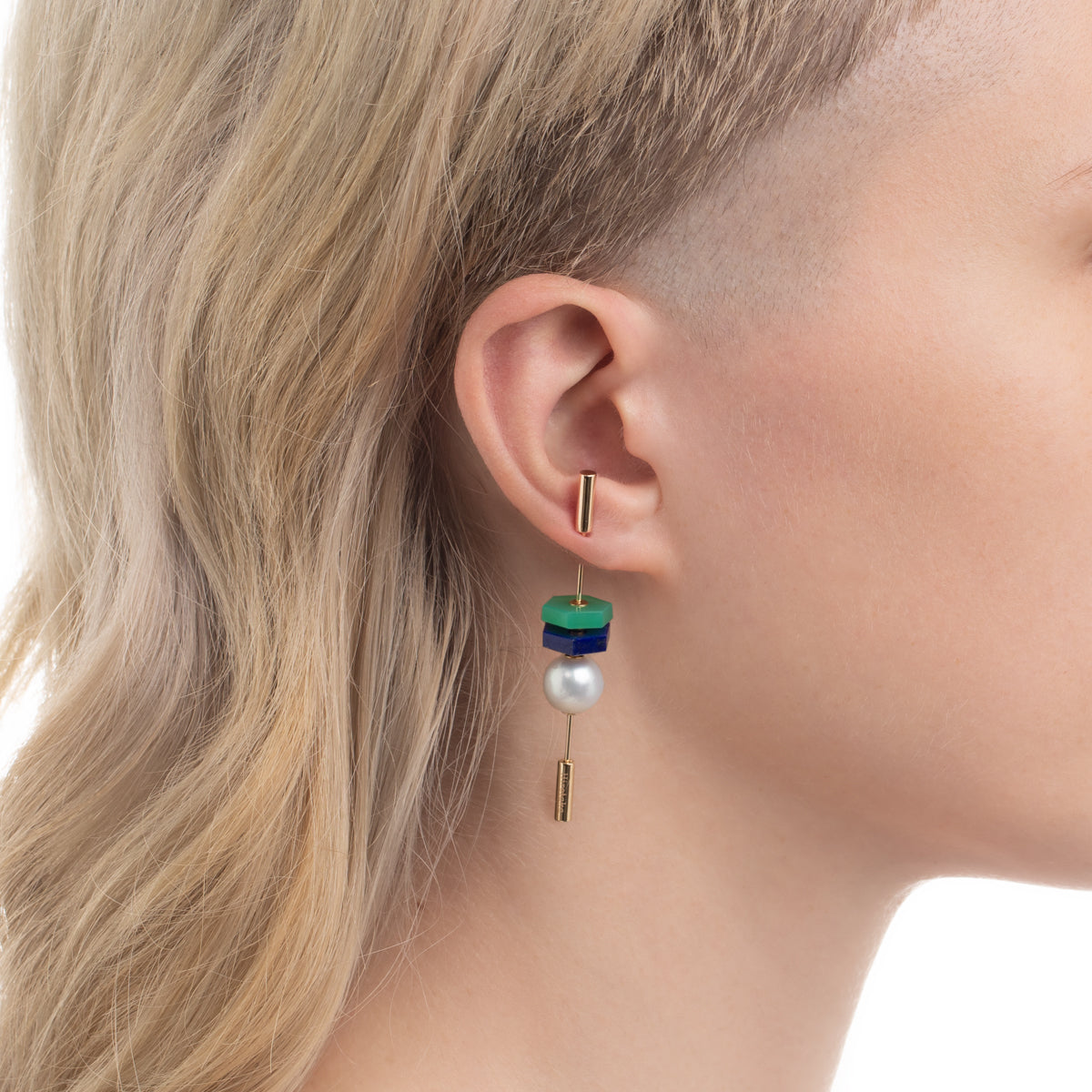 Hexagon Chrysoprase Stone for SPEAR Earring