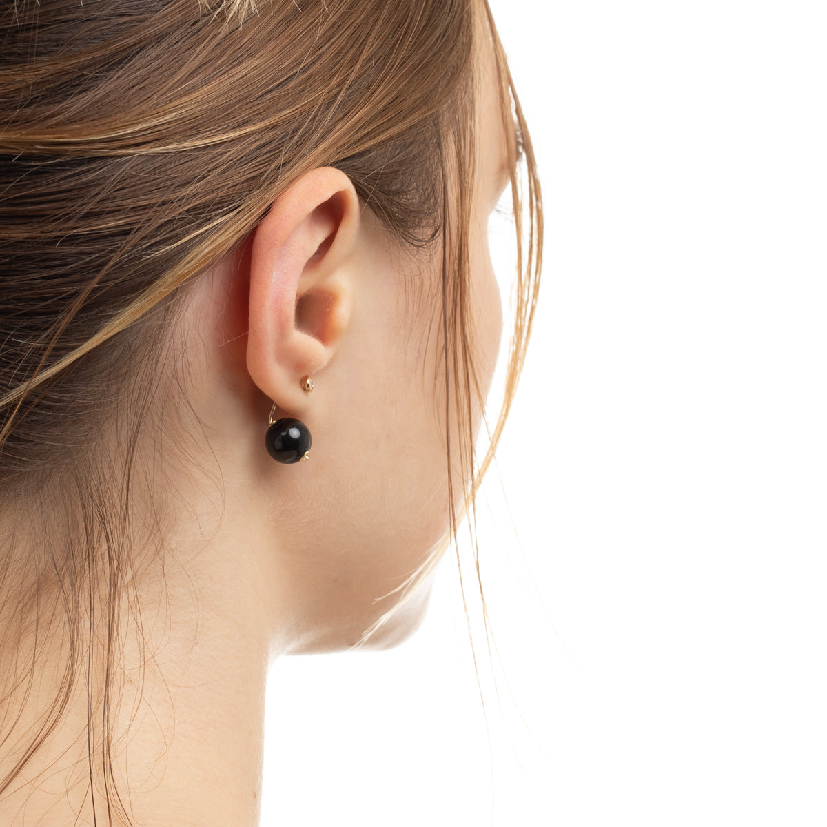 BUMBLE BEE Diamond Earring w/ Onyx Backing
