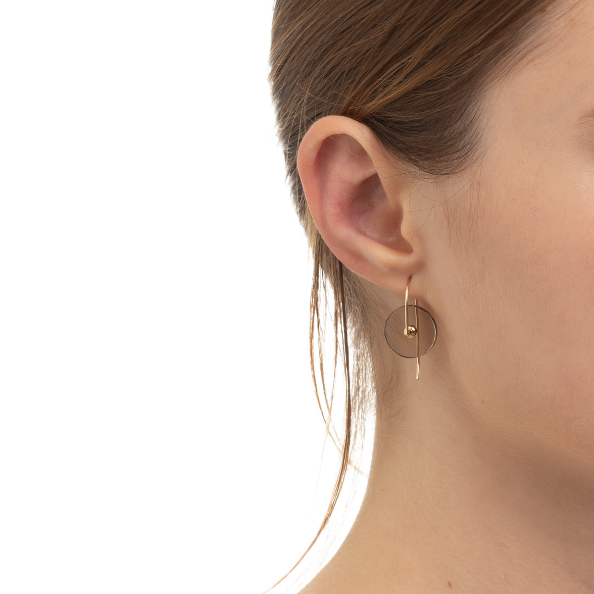 ORBITAL Smoky Quartz Hook Earring Small size