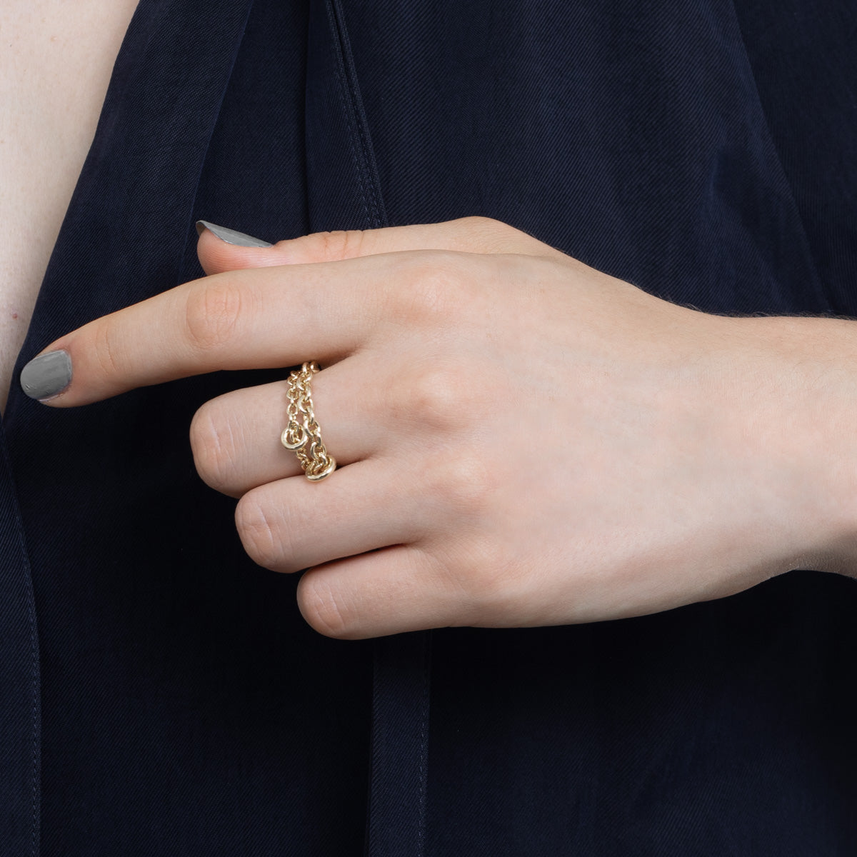 18K ALL ABOUT BASICS Chain Ring Large size