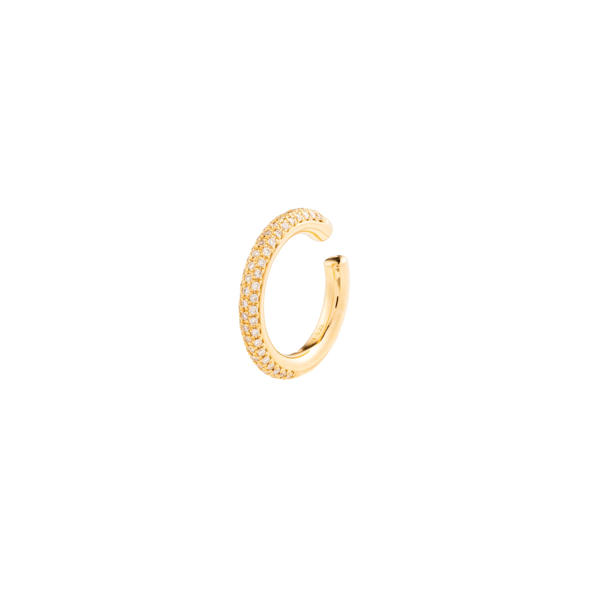 【Made-To-Order】 18K ALL ABOUT BASICS 3-Row Pavé Diamond Ear Cuff Medium size