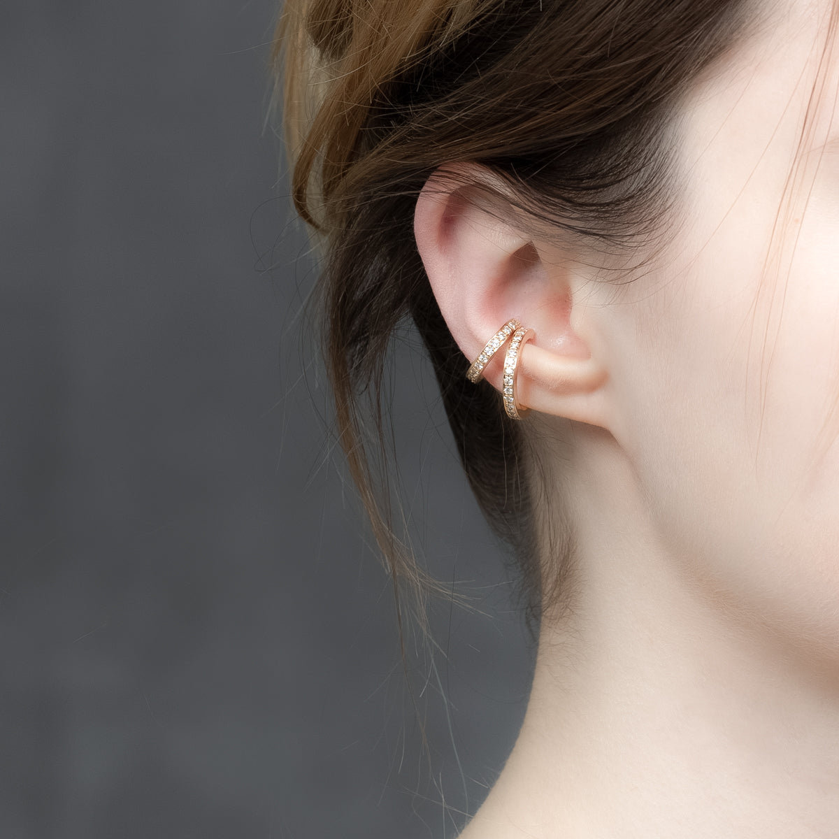 【Made-To-Order】 18K ALL ABOUT BASICS Diamond Ear Cuff Small size