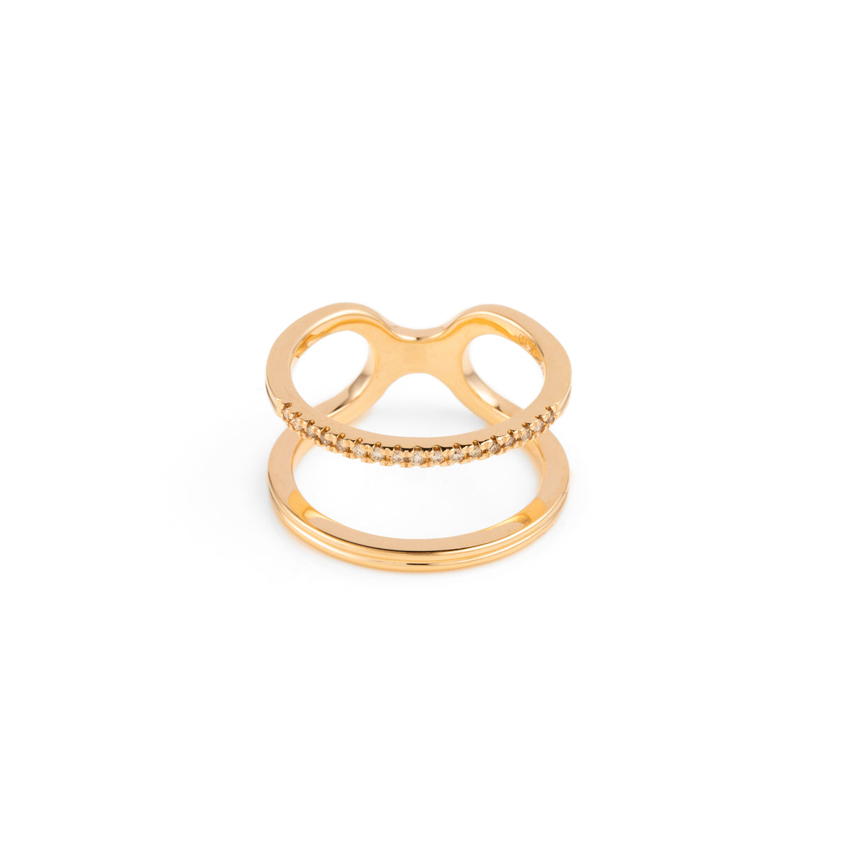 【Made-To-Order】 BELUGA Diamond Double Line Ring