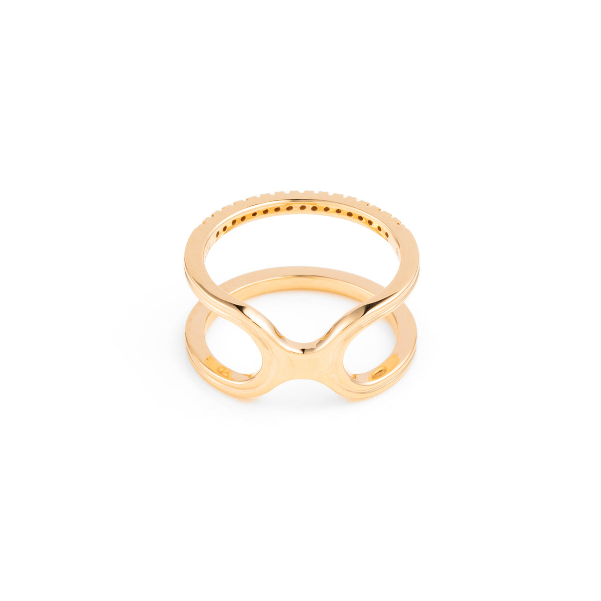 【Made-To-Order】 BELUGA Diamond Double Line Ring