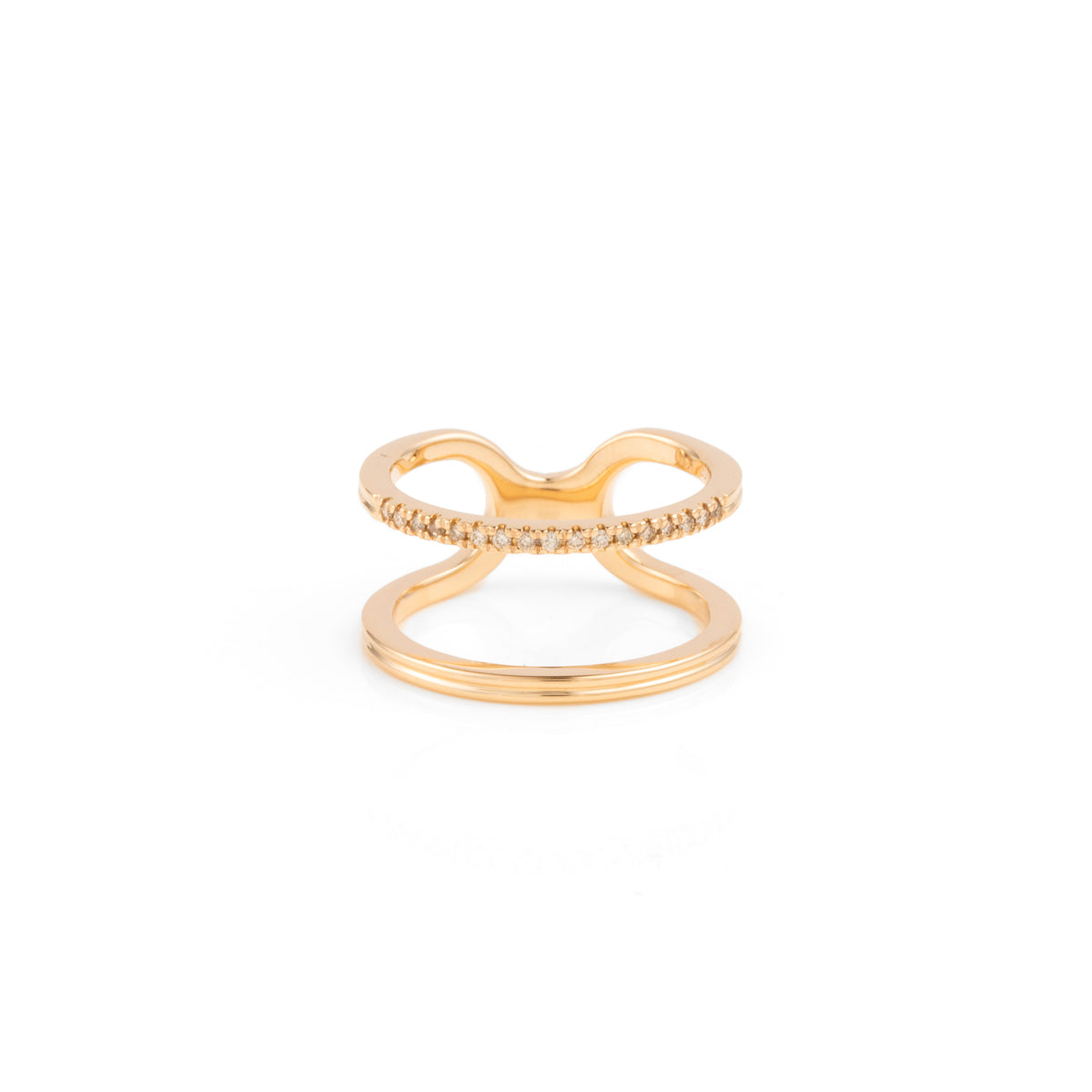 【Made-To-Order】 BELUGA Diamond Double Line Ring