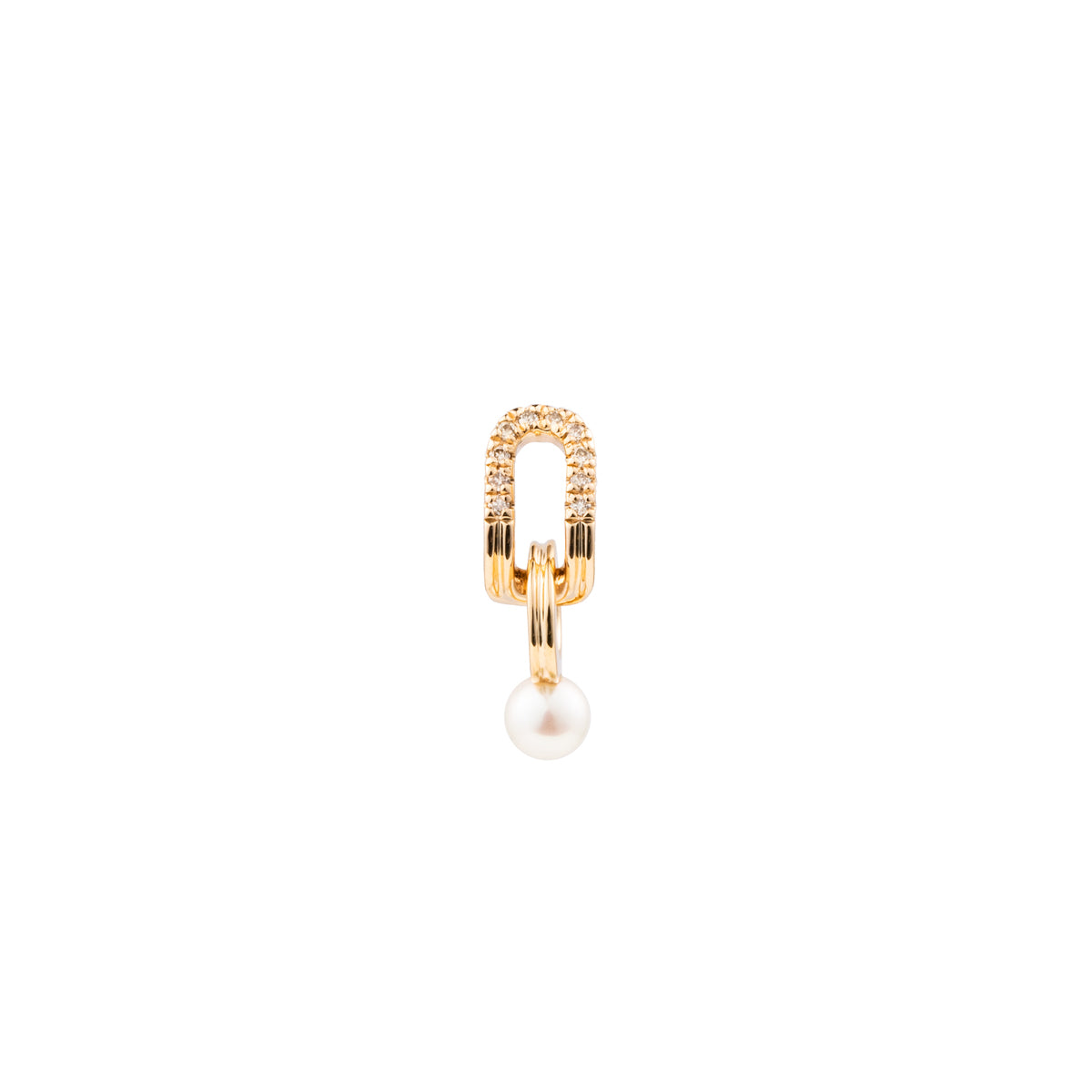 BELUGA Oblong Diamond Pearl Earring
