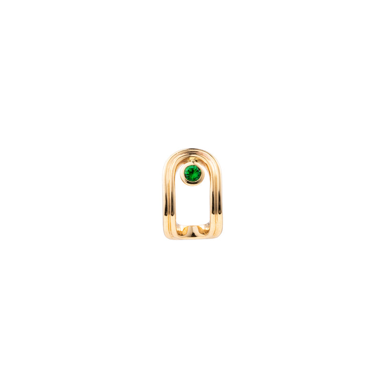 "Beluga" Oblong Green Garnet Earring