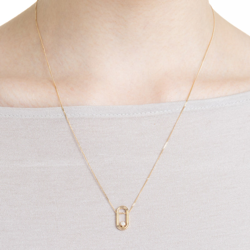 "Beluga" Oblong Diamond Necklace