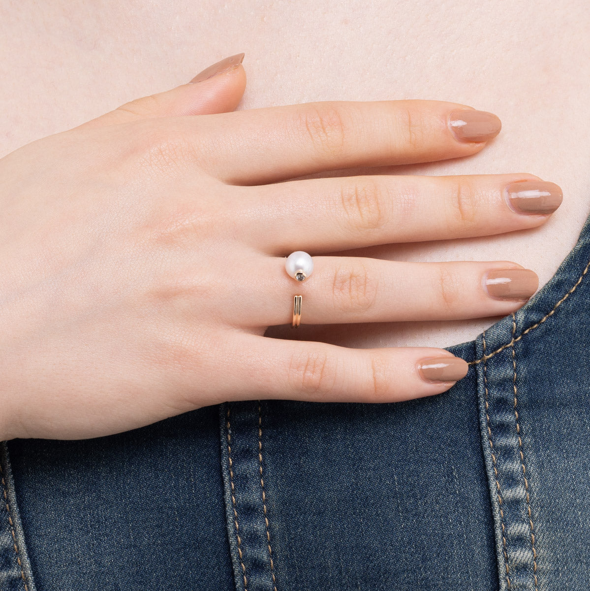 【Made-To-Order】 BELUGA Pearl Diamond Ring