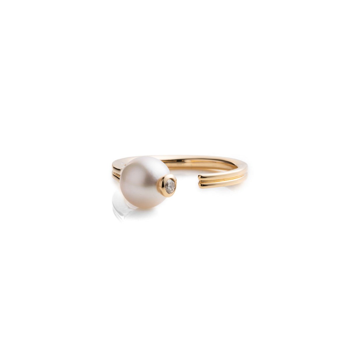 【Made-To-Order】 BELUGA Pearl Diamond Ring