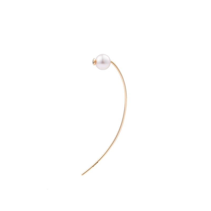 "Beluga" Pearl Diamond Arrow Earring