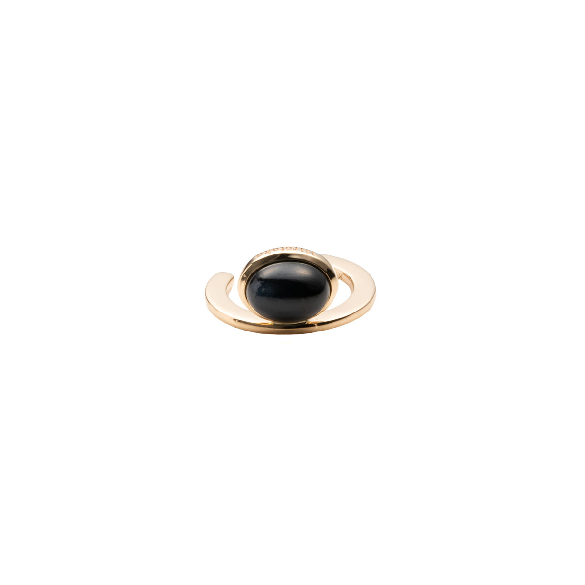 BIRD OF PARADISE Ear Cuff w/ Cabochon Black Sapphire