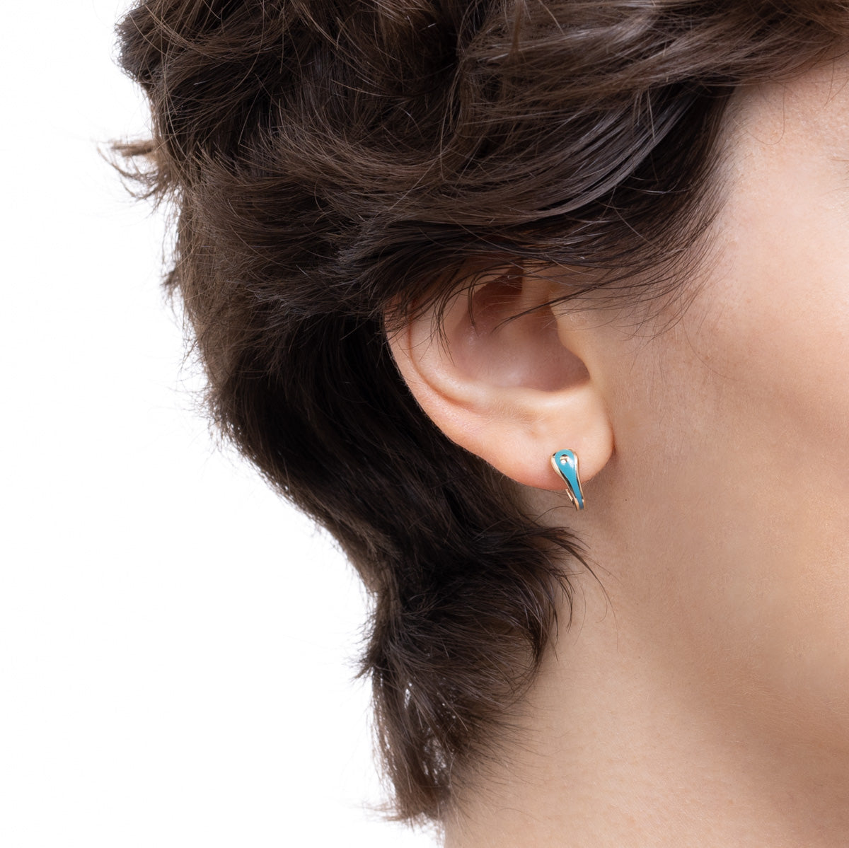 BIRD OF PARADISE Hoop Earring in Izmir Blue