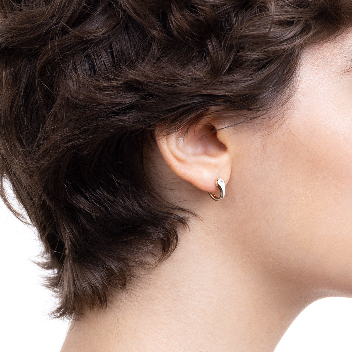 BIRD OF PARADISE Hoop Earring in Ivory White