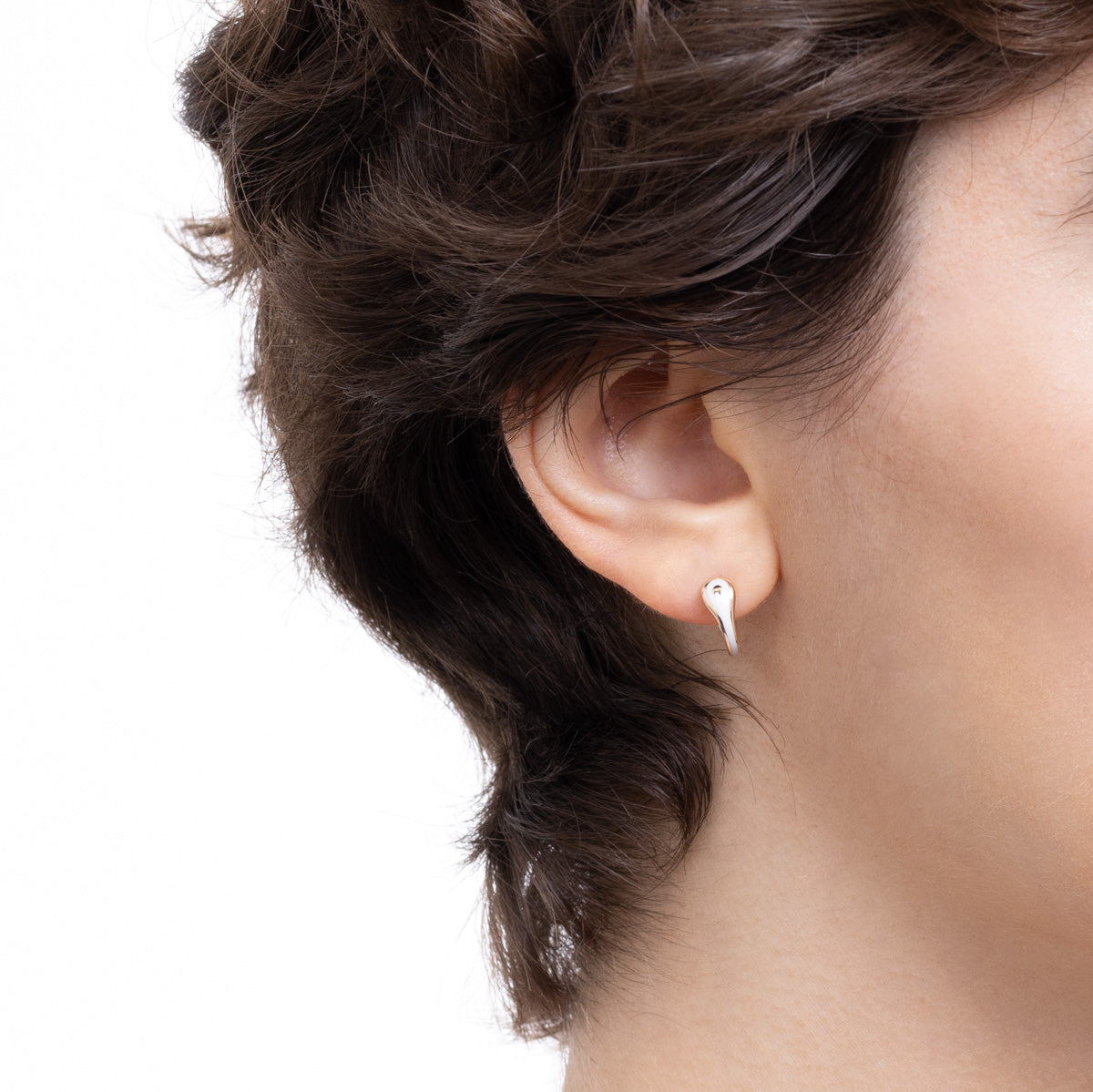 BIRD OF PARADISE Hoop Earring in Ivory White