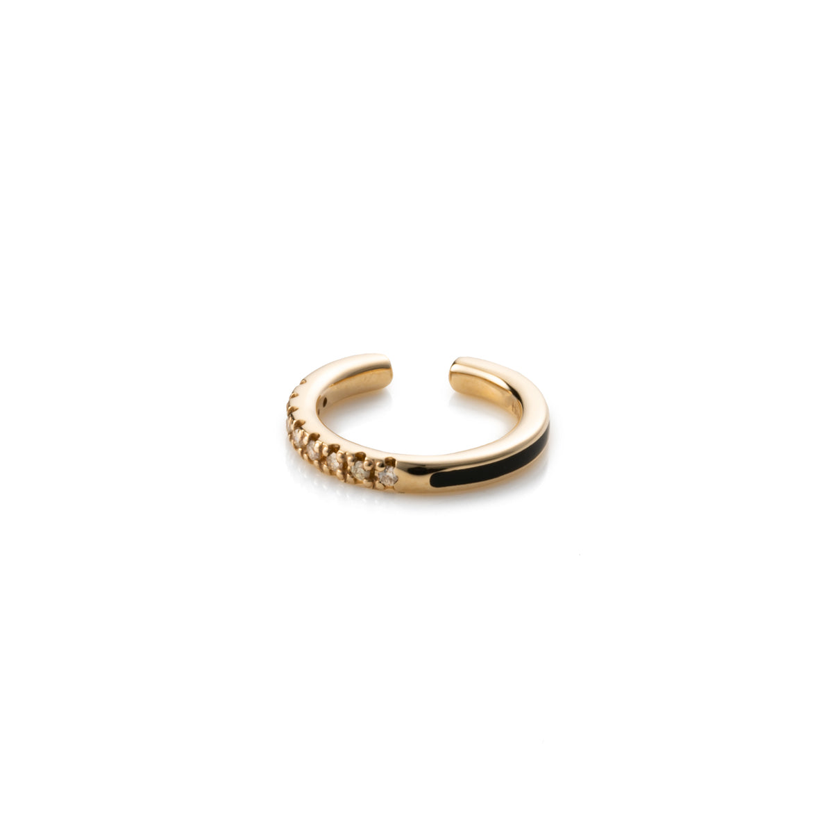 BIRD OF PARADISE Diamond Ear Cuff in Jet Black