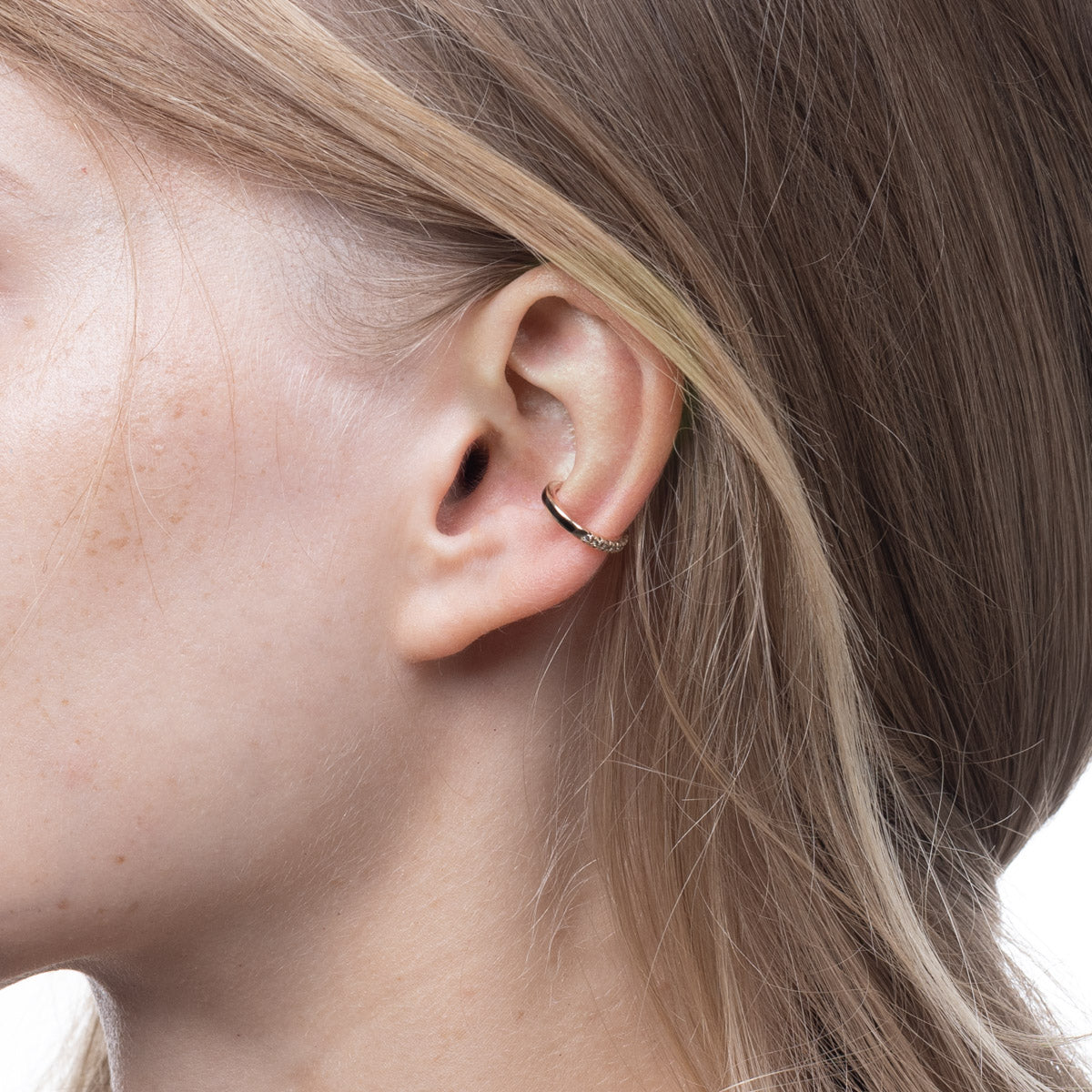 BIRD OF PARADISE Diamond Ear Cuff in Jet Black