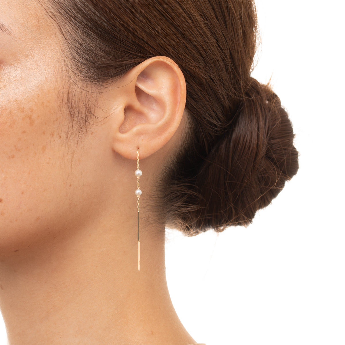 ALL ABOUT BASICS Toggle Pearl Chain Earring