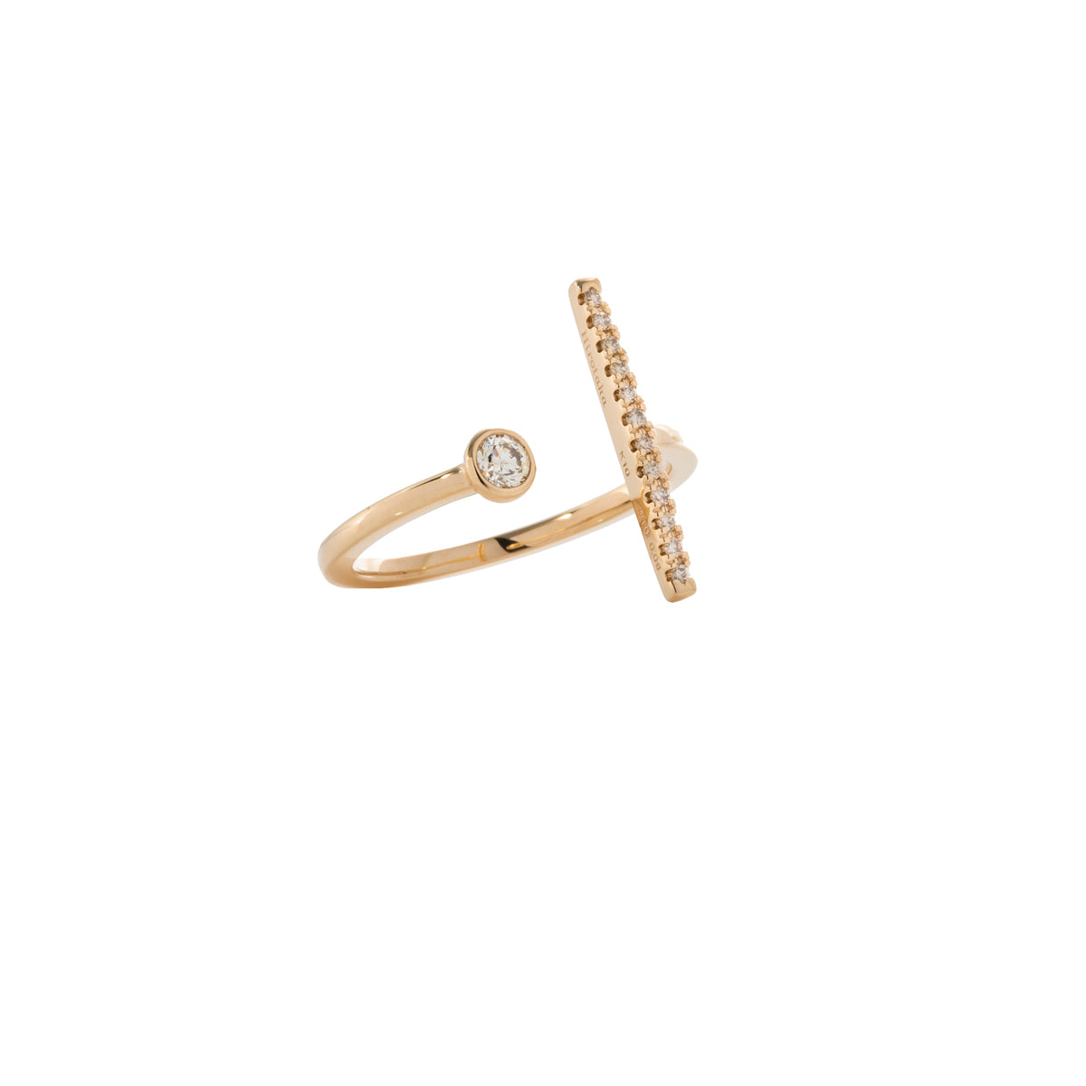 GOSSAMER Diamond Short Bar Cuff Ring