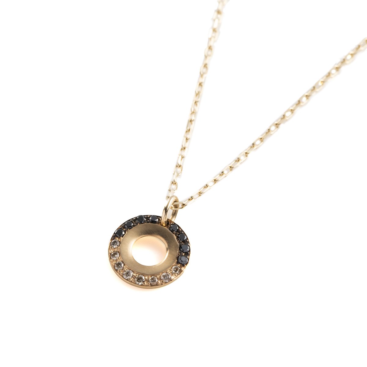 【Made-To-Order】WHEEL OF FORTUNE White and Black Diamond Necklace