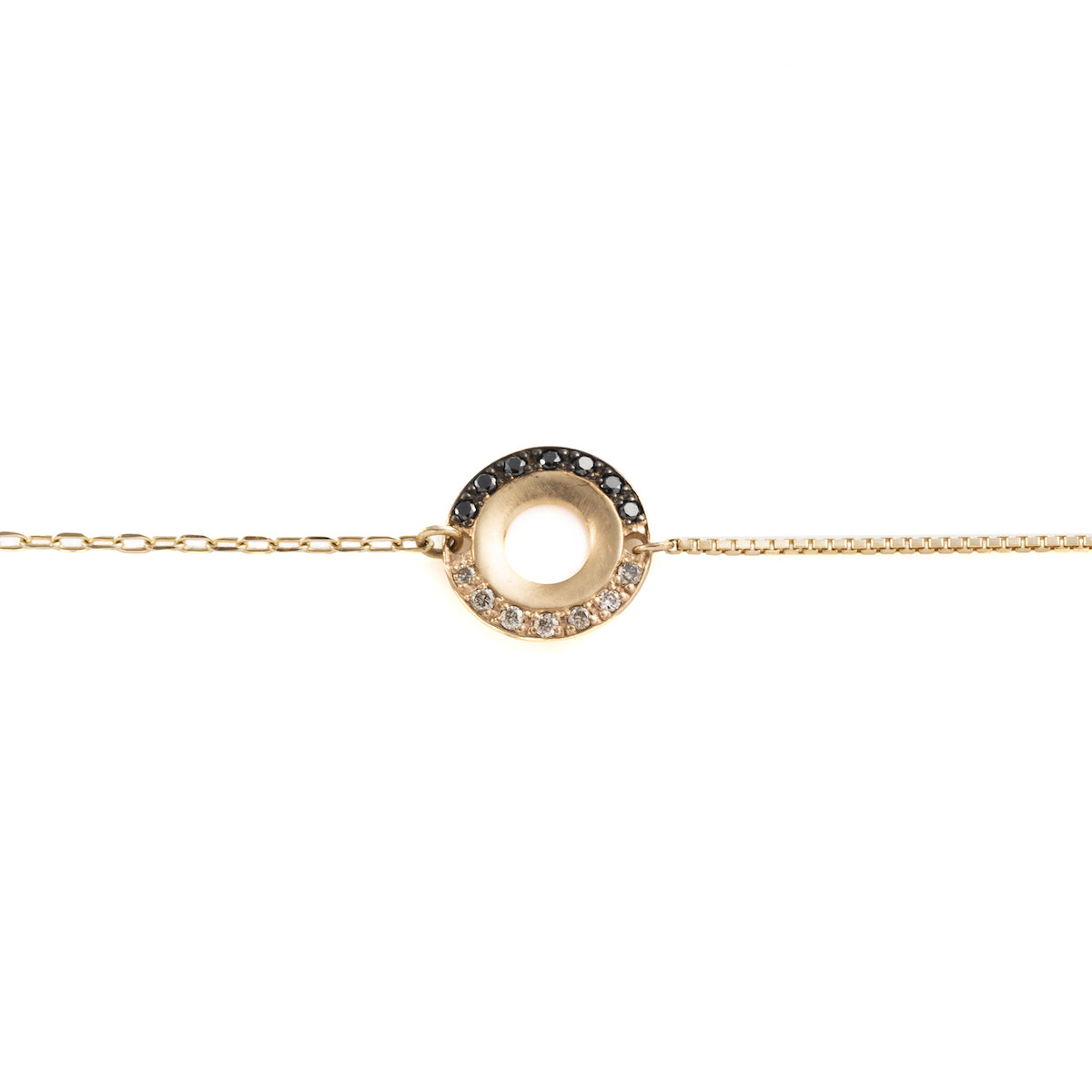 WHEEL OF FORTUNE White and Black Diamond Bracelet