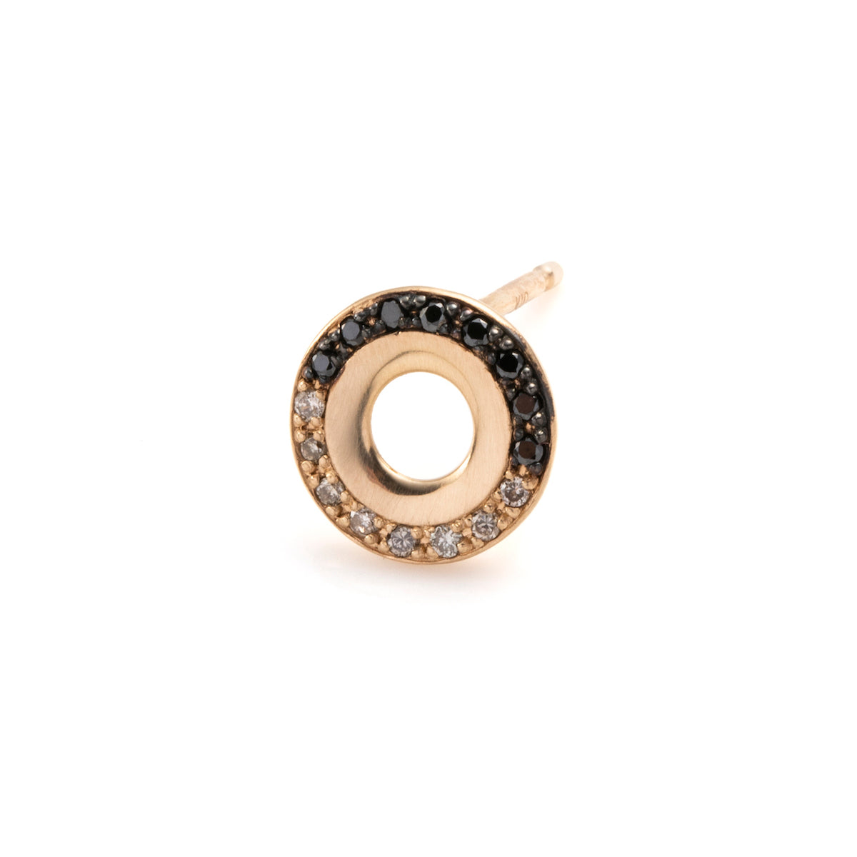 【Made-To-Order】WHEEL OF FORTUNE White and Black Diamond Stud Earring