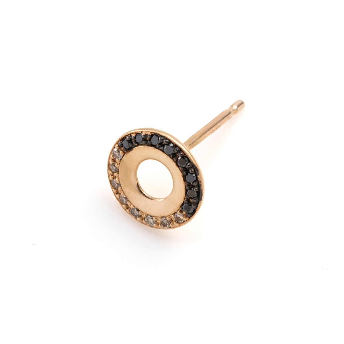 【Made-To-Order】WHEEL OF FORTUNE White and Black Diamond Stud Earring