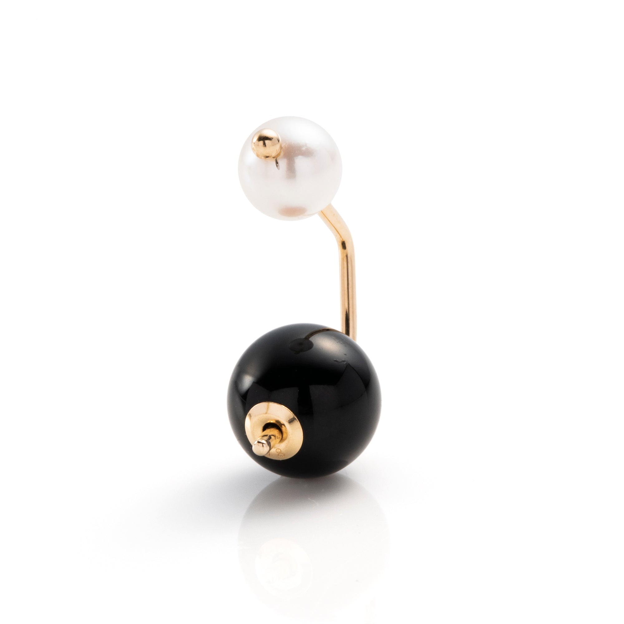 BUMBLE BEE Pearl Onyx Earring