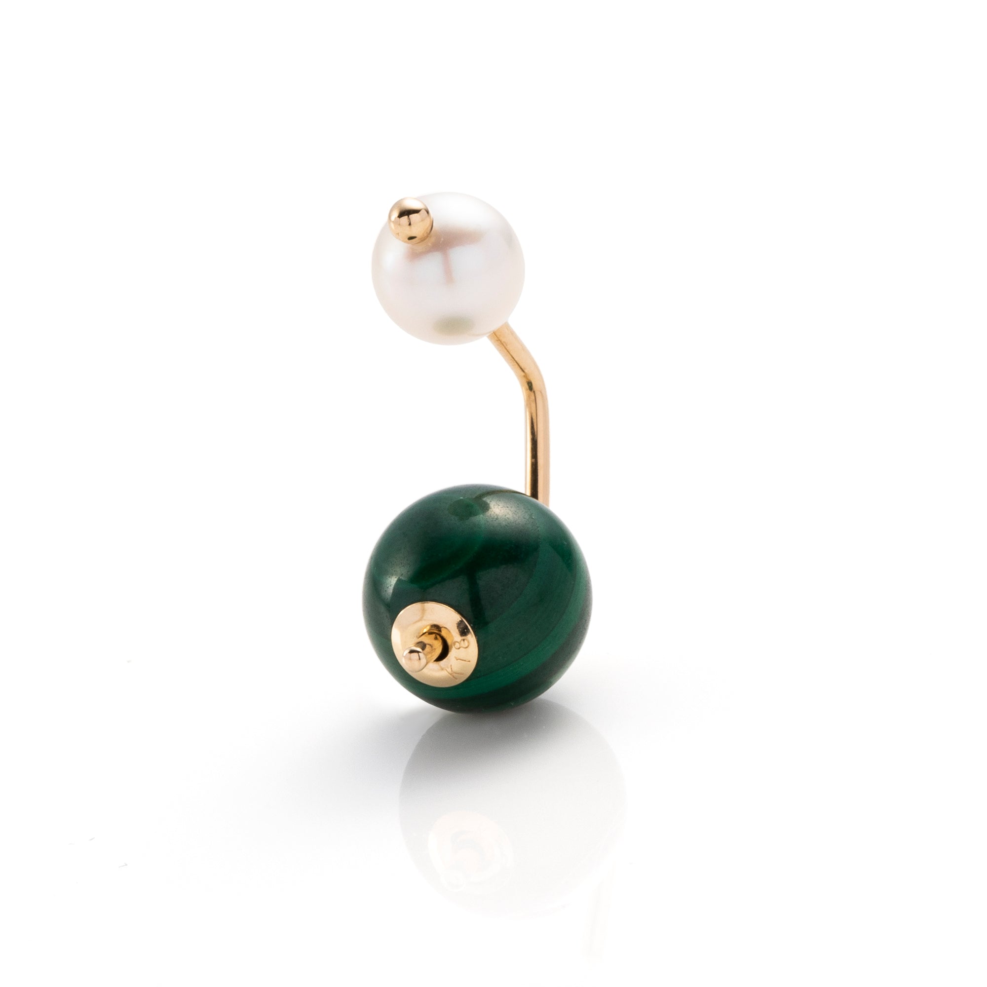 BUMBLE BEE Pearl Malachite Earring