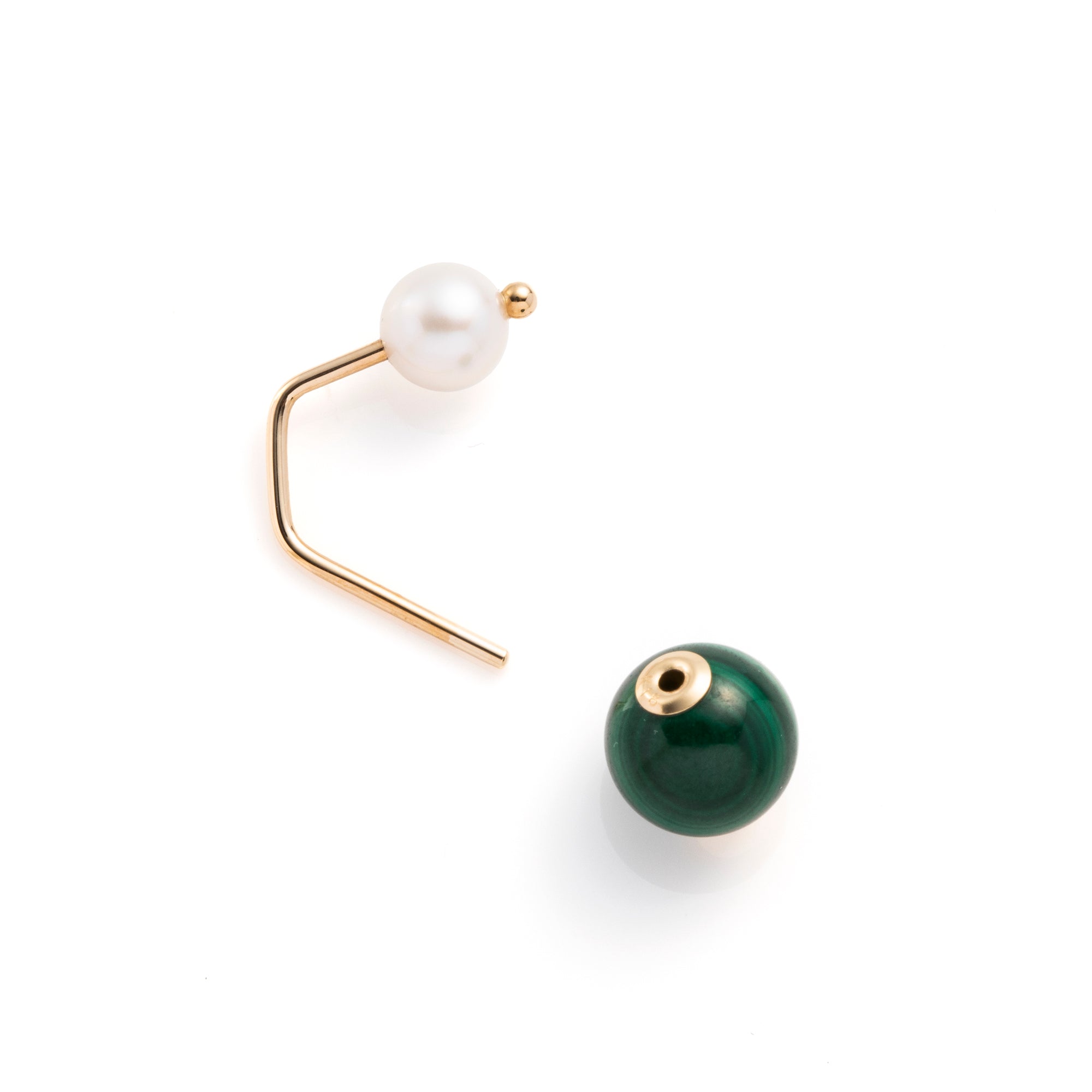 BUMBLE BEE Pearl Malachite Earring