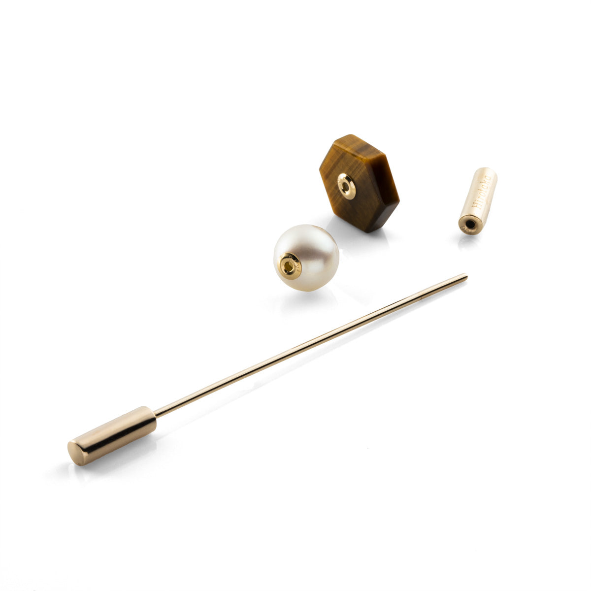 SPEAR Earring, Pearl & Tiger's Eye