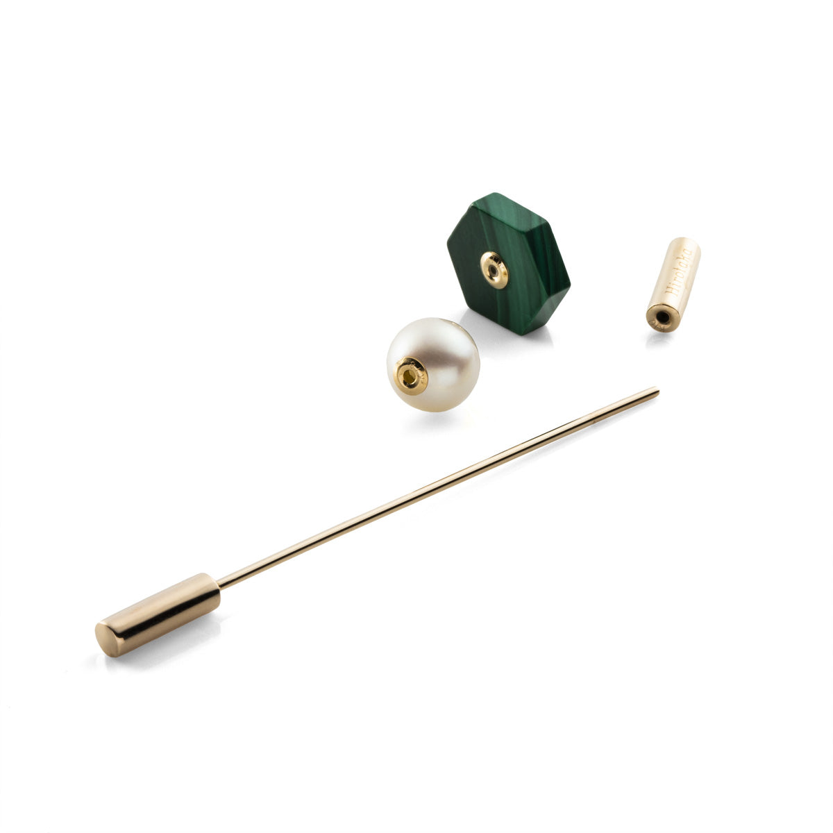 SPEAR Earring, Pearl & Malachite