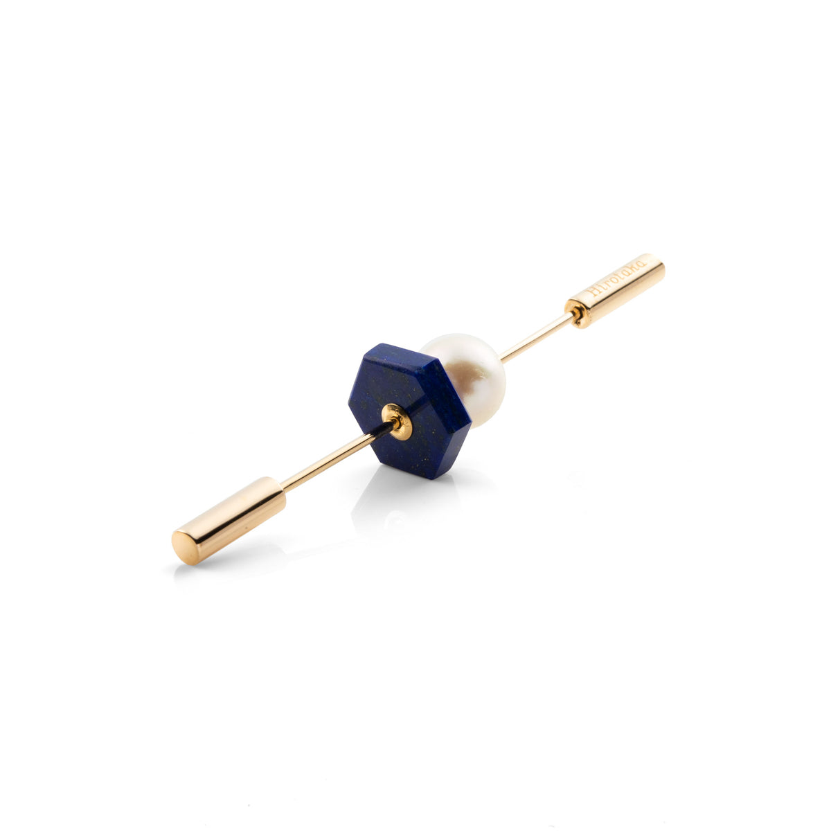 SPEAR Earring, Pearl & Lapis Lazuli