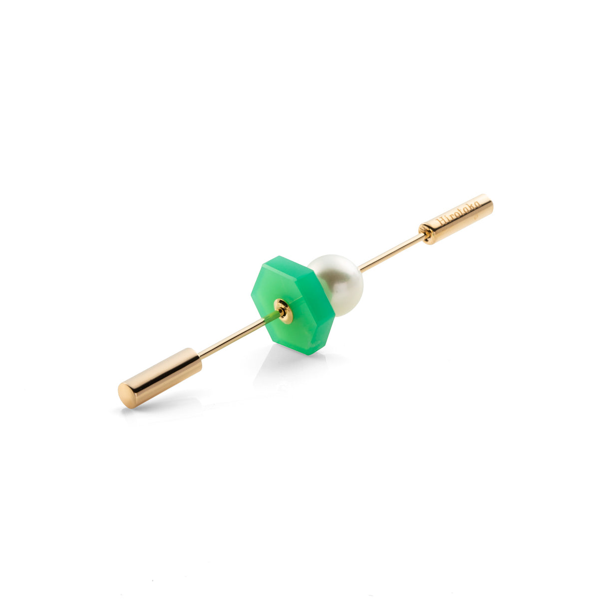 SPEAR Earring, Pearl & Chrysoprase