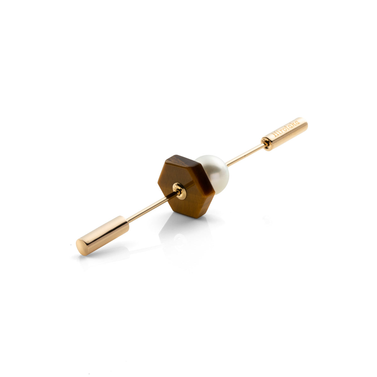 SPEAR Earring, Pearl & Tiger's Eye