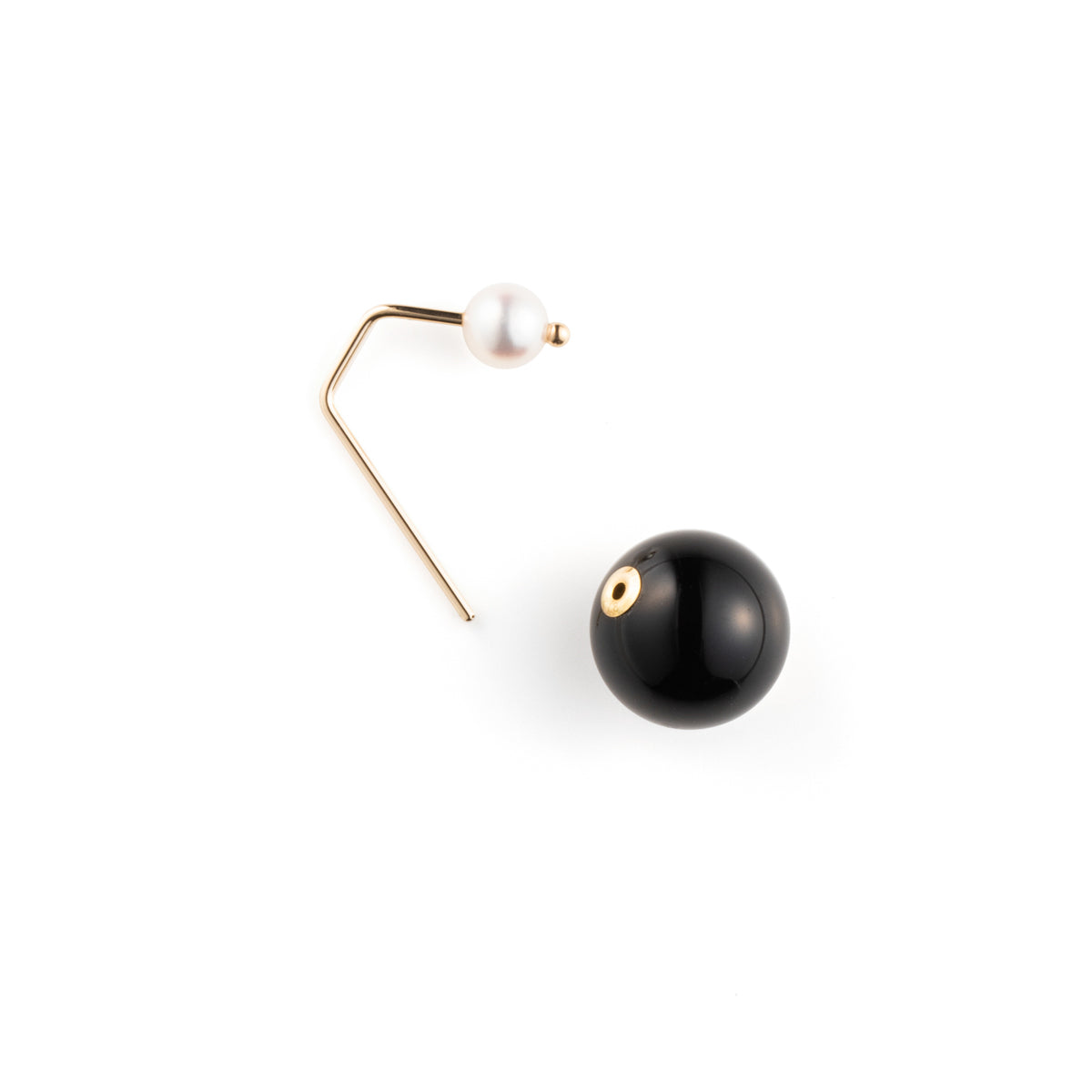 BUMBLE BEE Pearl Earring w/ Onyx Backing