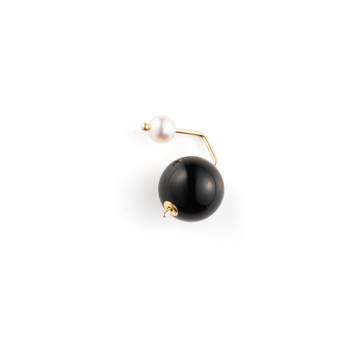 BUMBLE BEE Pearl Earring w/ Onyx Backing
