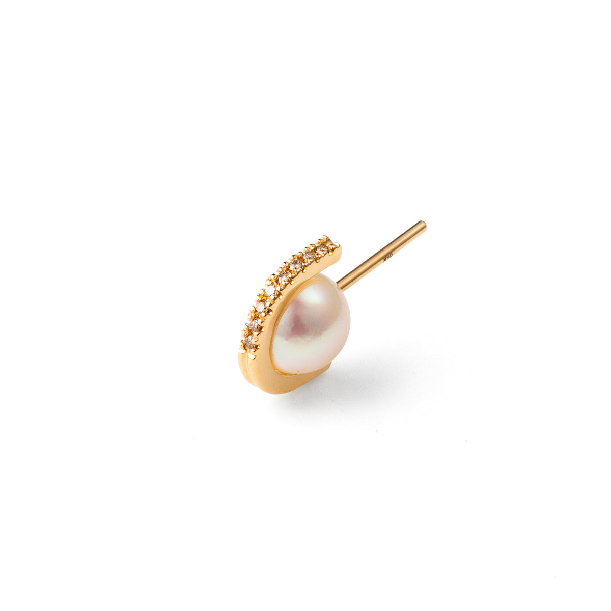 BELUGA Pearl Diamond Earring Medium size