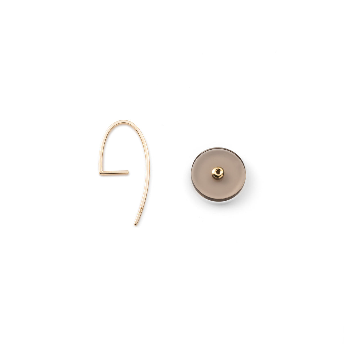 ORBITAL Smoky Quartz Hook Earring Small size