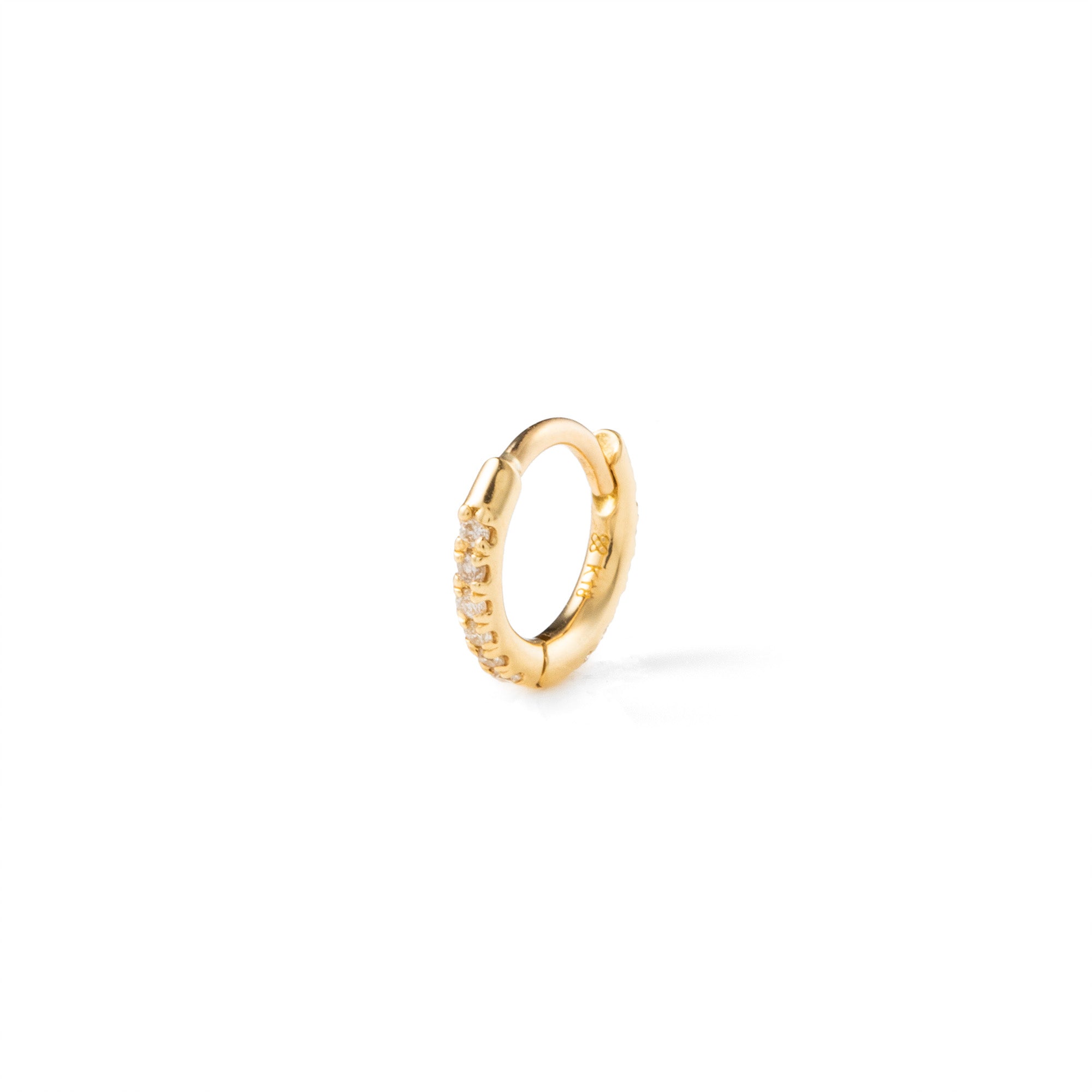 18K MANHATTAN Diamond Hoop Earring Extra Small size
