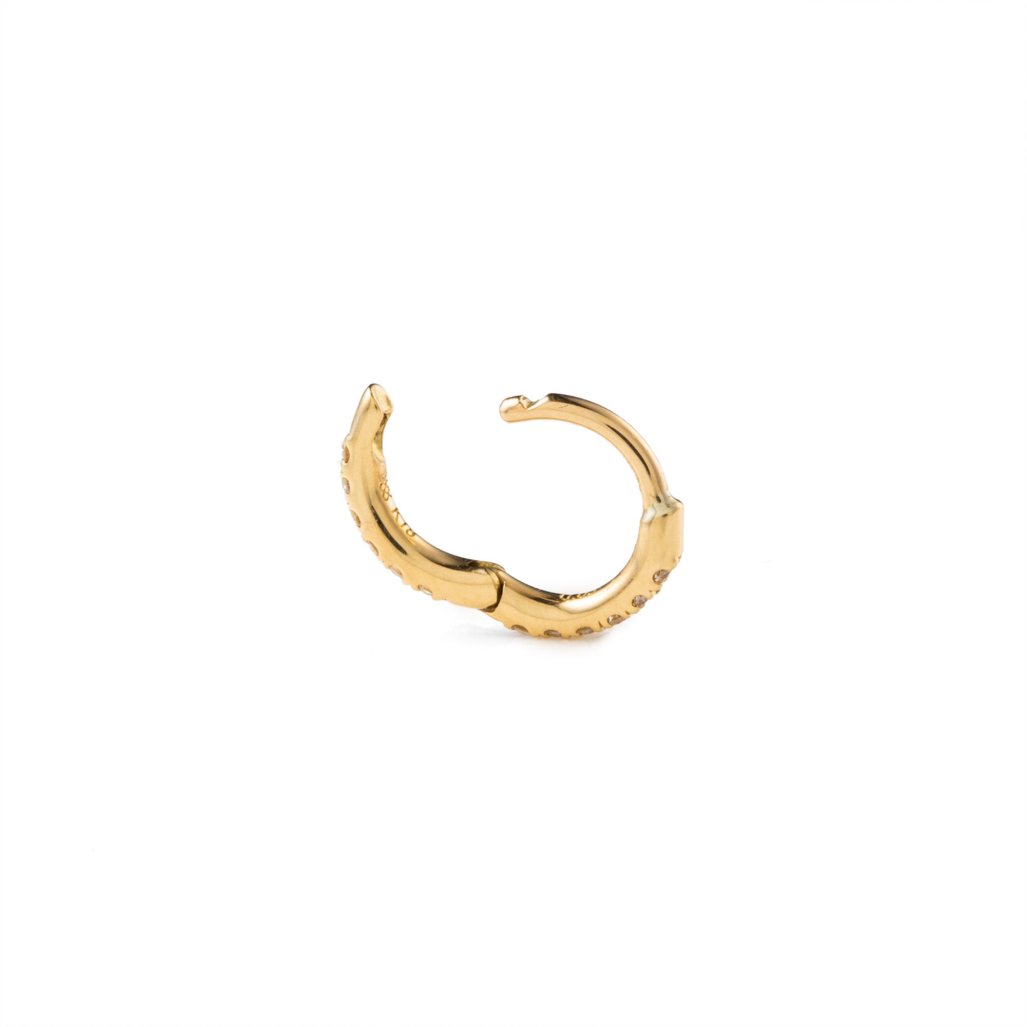 18K MANHATTAN Diamond Hoop Earring Extra Small size